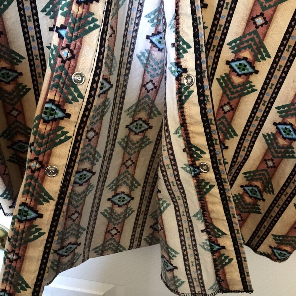 Southwestern Brushpopper Snap Shirt XL Aztec Western Cowboy Rodeo Cotton - Picture 5 of 7